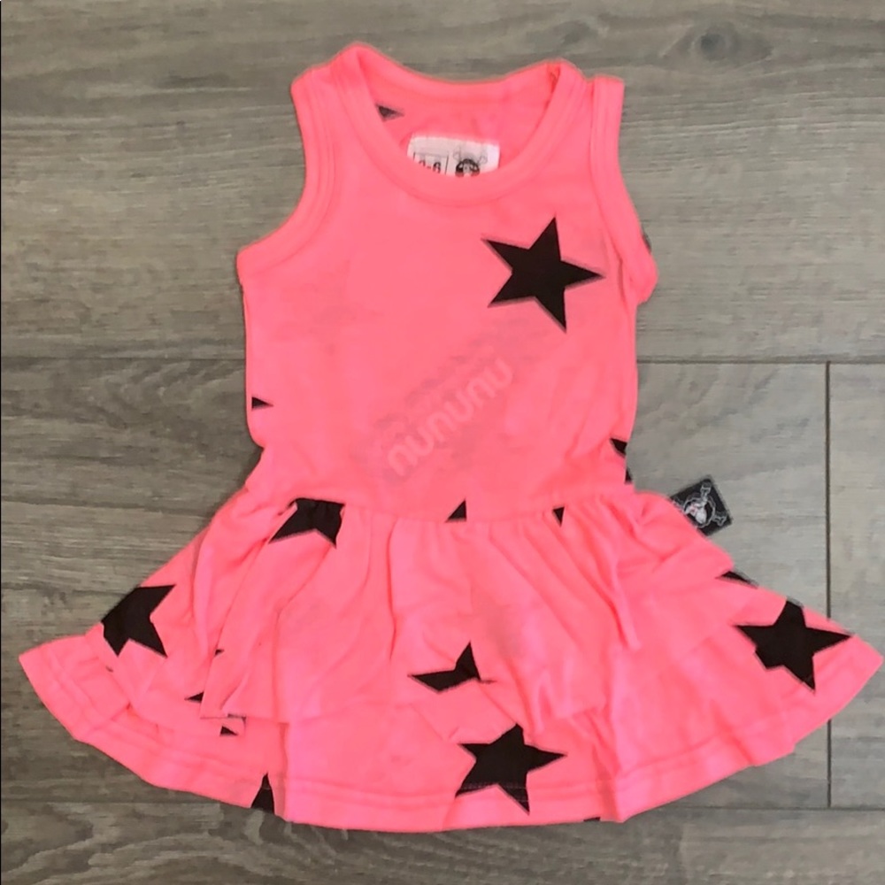 nununu Neon Pink Star Tutu Dress Sz 0-6M